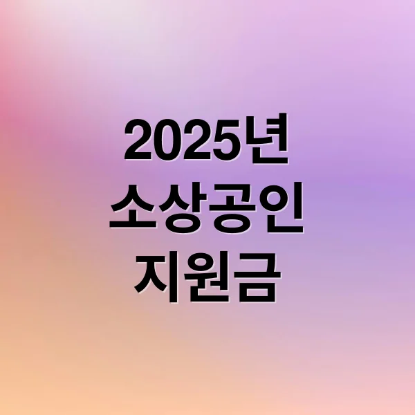 2025 소상공인 지원금: 종류, 신청 방법, 규모 완벽 정리 2025 소상공인 지원금: 종류, 신청 방법, 규모 완벽 정리