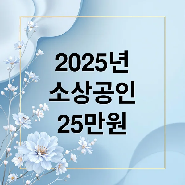 2025년 소상공인 경영안정 바우처: 25만원 지원금 신청부터 활용까지 2025년 소상공인 경영안정 바우처: 25만원 지원금 신청부터 활용까지
